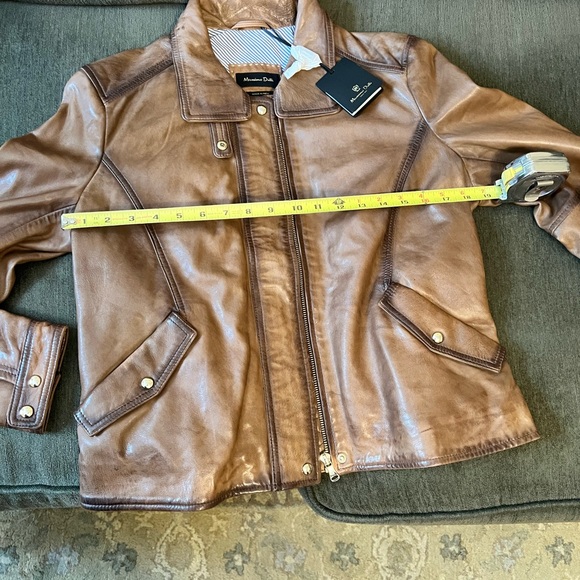 NWT Massimo Dutti distressed leather jacket - Picture 8 of 9